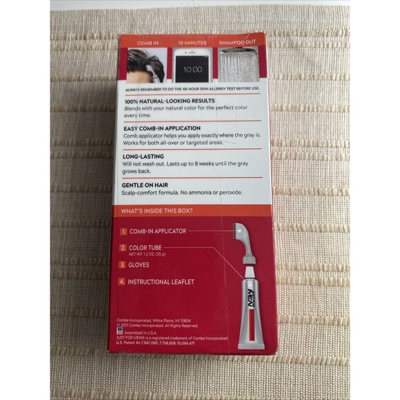 Just For Men Easy Comb-In Color Mens Hair Dye Darkest Brown A-50 Pack of 1 - Picture 5 of 10